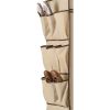 Khaki Double Door Wardrobe Portable Clothes Closet with Shoe Storage