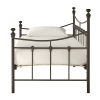 Twin size Contemporary Dark Brown Metal Daybed with Wood Slats