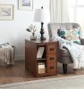 Versatile Design 1pc Nightstand of Drawers Shelfs Multifunctional Side Table