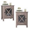 X-shaped bedside table--retro wood grain (2 pieces)