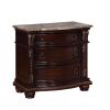 Traditional Style Nightstand with Marble Top 1Pc Rich Brown Finish Wood Veneers & Solids End Table