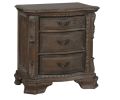 Traditional Sheffield Nightstand End Table with Three Storage Drawers Grey Decorative Drawer Pulls 1pc