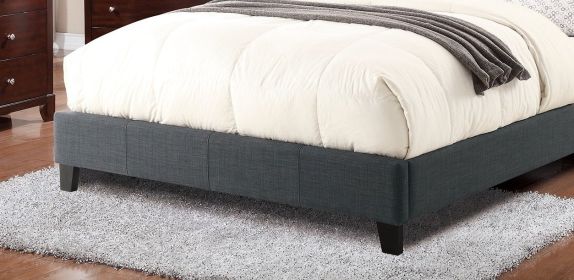 Modern Gorgeous Blue Grey Polyfiber Tufted Queen Size Bed 1pc Bedframe Upholstered Headboard Bedroom Furniture wooden Plywood