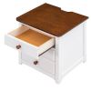 Wooden Nightstand with USB Charging Ports and Three Drawers,End Table for