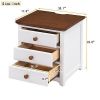 Wooden Nightstand with USB Charging Ports and Three Drawers,End Table for