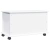 Storage Chest with Wheels ALTA White 28.7"x15.6"x17.3" Solid Wood Pine