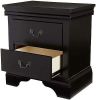 Contemporary Bedroom Furniture Nightstand Black Color 2 x Drawers Bed Side Table