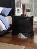 Contemporary Bedroom Furniture Nightstand Black Color 2 x Drawers Bed Side Table