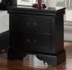 Contemporary Bedroom Furniture Nightstand Black Color 2 x Drawers Bed Side Table