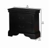 Contemporary Bedroom Furniture Nightstand Black Color 2 x Drawers Bed Side Table