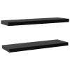 Floating Wall Shelves 2 pcs Black 47.2"x7.9"x1.5"