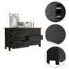 Hamden 10-Bottle 1-Shelf Bar Cabinet Black Wengue and Pine