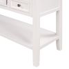 U_STYLE 44.5'' Modern Console Table Sofa Table for Living Room with 7 Drawers, 1 Cabinet and 1 Shelf