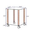 1-Piece Transparent+Walnut Side Table , 2-Tier Space End Table ,Modern Night Stand, Sofa table, Side Table with Storage Shelve