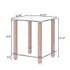 1-Piece Transparent+Walnut Side Table , 2-Tier Space End Table ,Modern Night Stand, Sofa table, Side Table with Storage Shelve