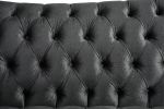 Sofa with 4 Pillows in Dark Gray Velvet