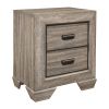 Natural Finish 1pc Nightstand Flat Cup Pulls Two Dovetail Drawers Wooden Bed Side Table Bedroom Furniture