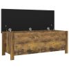 Storage Box with Cushion Smoked Oak 41.3"x15.7"x17.7" Engineered Wood