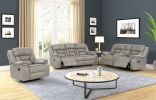 Denali Faux Leather Upholstered Chair Made With Wood Finished in Gray