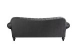 Sofa with 4 Pillows in Dark Gray Velvet