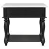 Classic Two-Tone End Table with Open Shelf and Storage Drawer