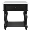Classic Two-Tone End Table with Open Shelf and Storage Drawer