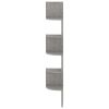 Wall Corner Shelf Concrete Gray 7.5"x7.5"x48.4" Engineered Wood