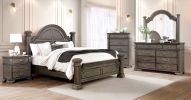 Gray Color Nightstand Bedroom 1pc Nightstand Solid wood Satin Knickel Knobs and Pulls