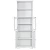 White Tall Storage Cabinet with Shelves and Doors for Bathroom; Kitchen and Living Room; MDF Board