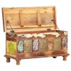 Storage Box with Buddha Cladding 35.4"x13.8"x17.7" Reclaimed Wood