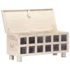 Storage Box White 43.3"x15.7"x17.7" Solid Acacia Wood