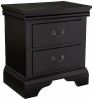 Contemporary Bedroom Furniture Nightstand Black Color 2 x Drawers Bed Side Table