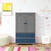 PRACTICAL SIDE CABINET FOR TWO TONE NAVY BLUE WITH GRAY COLOR