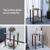 1-Piece Transparent+Walnut Side Table , 2-Tier Space End Table ,Modern Night Stand, Sofa table, Side Table with Storage Shelve