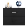 2 Drawer Wood Lateral File Cabinet , Storage Filing Cabinet for Home Office, Black