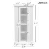 Freestanding Bathroom Cabinet with Glass Door; Corner Storage Cabinet for Bathroom; Living Room and Kitchen; MDF Board with Painted Finish; White
