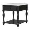 U-Can Classic Two-Tone End Table with Open Shelf and Storage Drawer