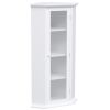 Freestanding Bathroom Cabinet with Glass Door; Corner Storage Cabinet for Bathroom; Living Room and Kitchen; MDF Board with Painted Finish; White