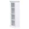 Freestanding Bathroom Cabinet with Glass Door; Corner Storage Cabinet for Bathroom; Living Room and Kitchen; MDF Board with Painted Finish; White