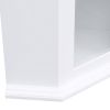 Freestanding Bathroom Cabinet with Glass Door; Corner Storage Cabinet for Bathroom; Living Room and Kitchen; MDF Board with Painted Finish; White