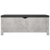 Storage Box with Cushion Concrete Gray 41.3"x15.7"x17.7" Engineered Wood