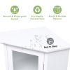 Freestanding Bathroom Cabinet with Glass Door; Corner Storage Cabinet for Bathroom; Living Room and Kitchen; MDF Board with Painted Finish; White
