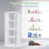Freestanding Bathroom Cabinet with Glass Door; Corner Storage Cabinet for Bathroom; Living Room and Kitchen; MDF Board with Painted Finish; White