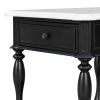 U-Can Classic Two-Tone End Table with Open Shelf and Storage Drawer