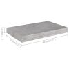 Floating Wall Shelves 4 pcs Concrete Gray 15.7"x9.1"x1.5" MDF
