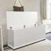 Storage Chest Trunk Lift Top Wood Box for Toys Entryway Bench Organizer White