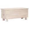 Storage Box White 43.3"x15.7"x17.7" Solid Acacia Wood