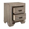 Natural Finish 1pc Nightstand Flat Cup Pulls Two Dovetail Drawers Wooden Bed Side Table Bedroom Furniture