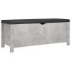 Storage Box with Cushion Concrete Gray 41.3"x15.7"x17.7" Engineered Wood