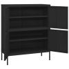 Storage Cabinet Black 31.5"x13.8"x40" Steel